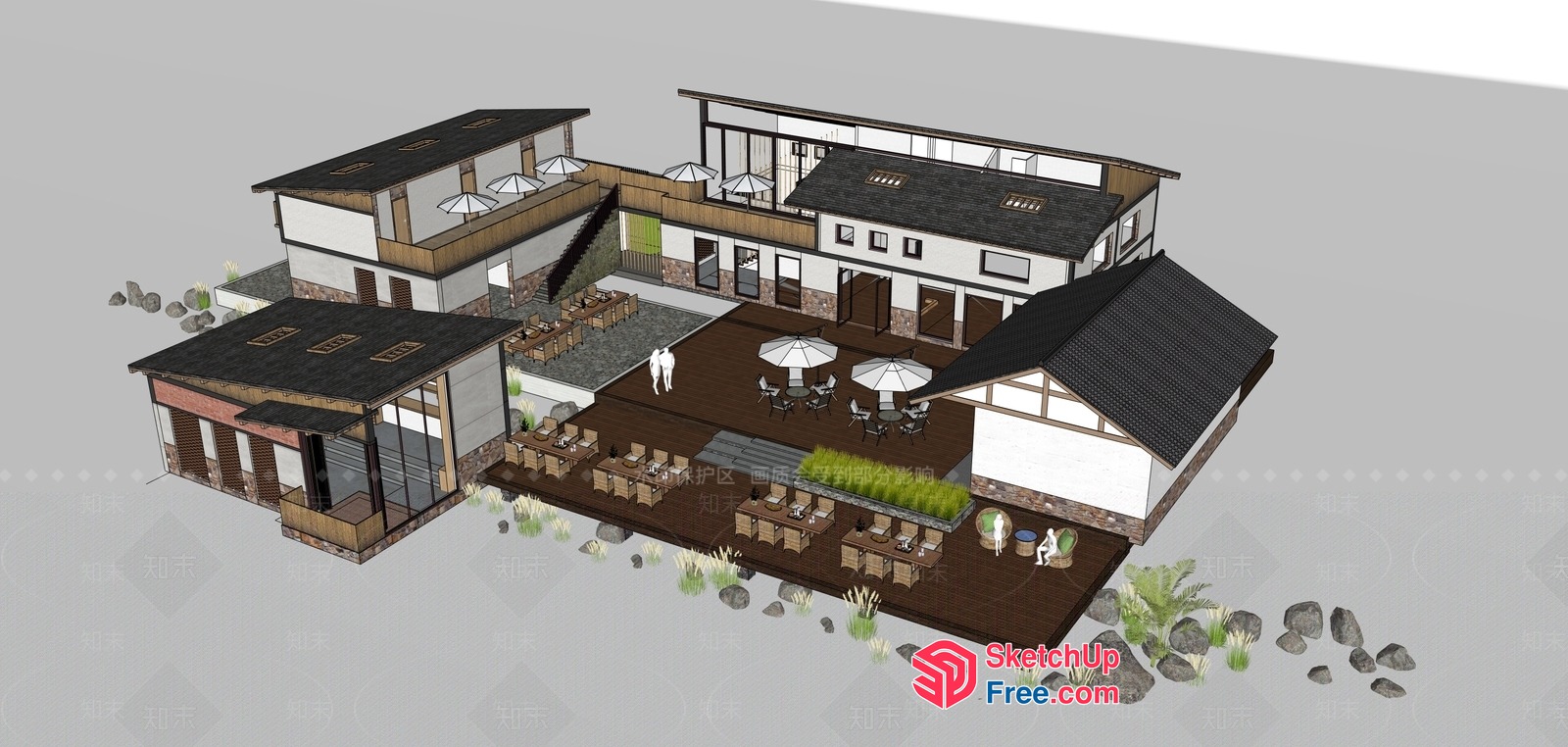 Japanese Style Homestay Exterior 3D SketchUp File