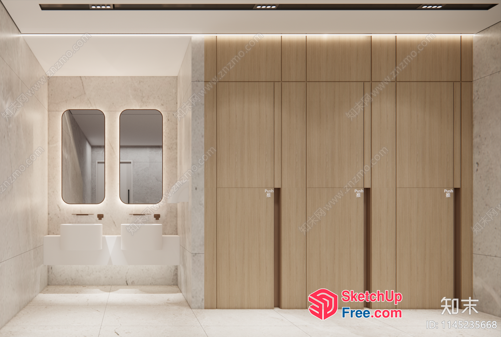 Modern Minimalist Bathroom Interior Design 3D SketchUp File