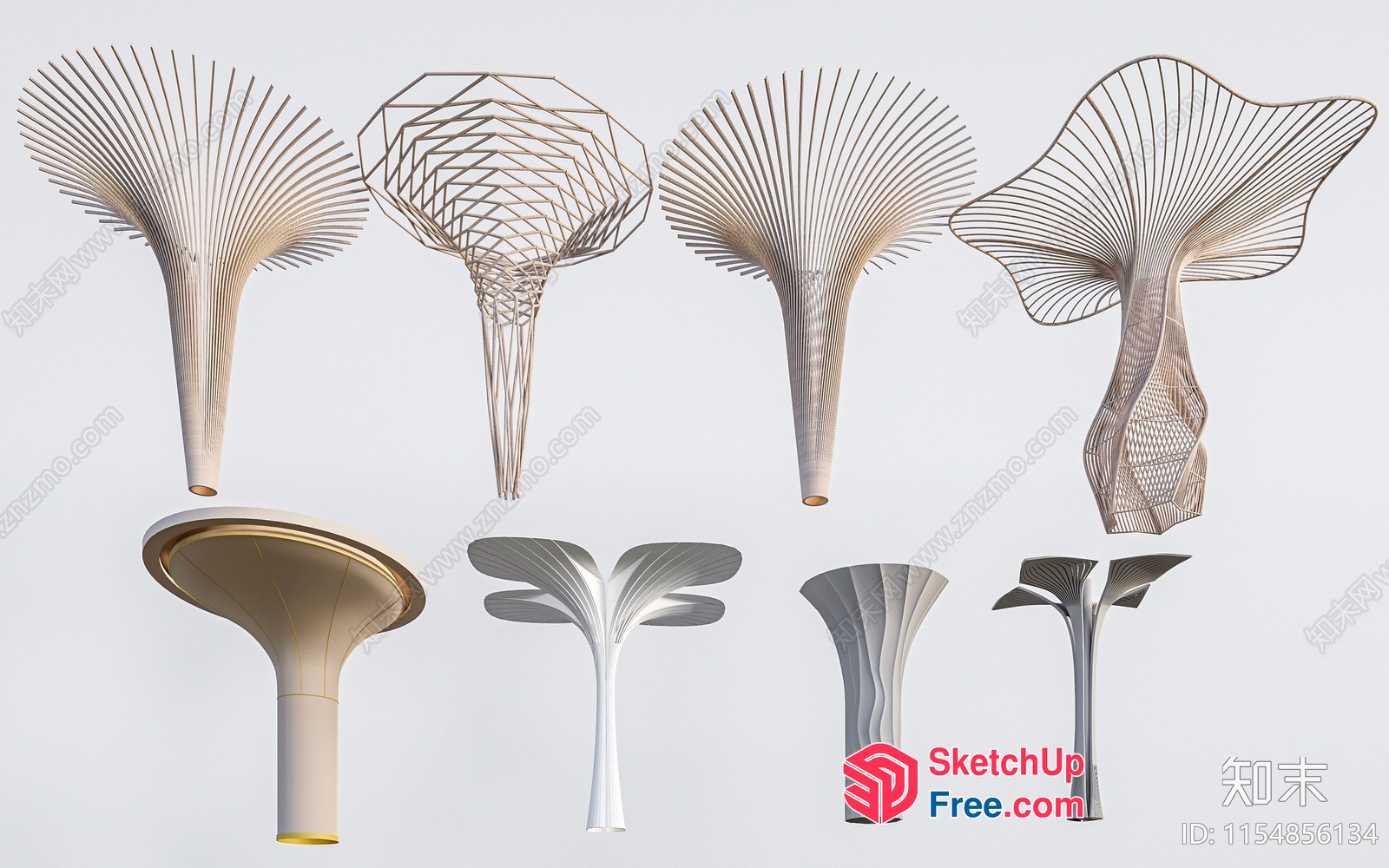 Abstract Modern Artistic Light Fixtures 3D SketchUp File
