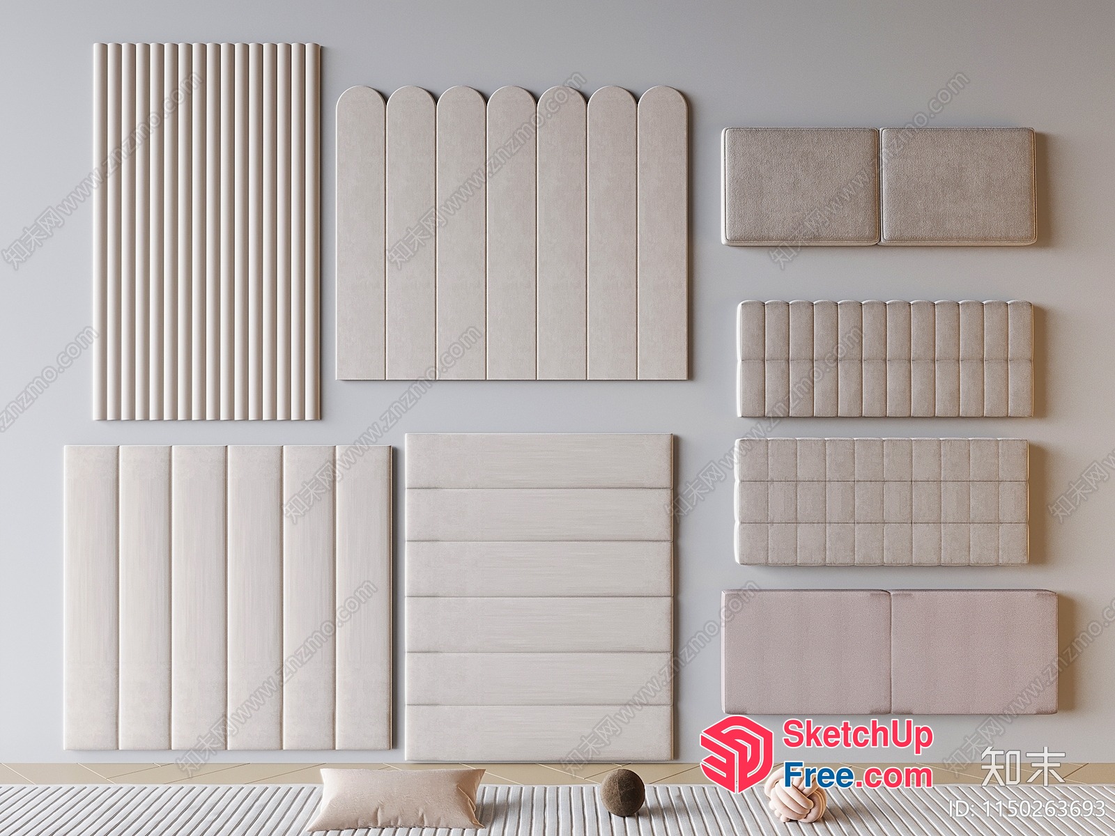 Light Beige Wall Decor 3D SketchUp File