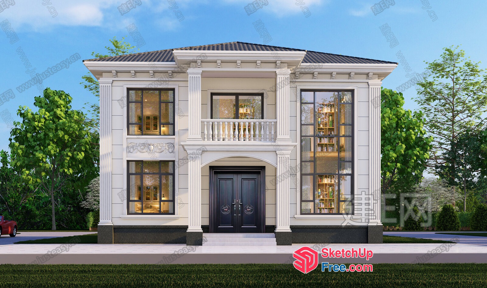 Classic European Style Villa Exterior 3D SketchUp File