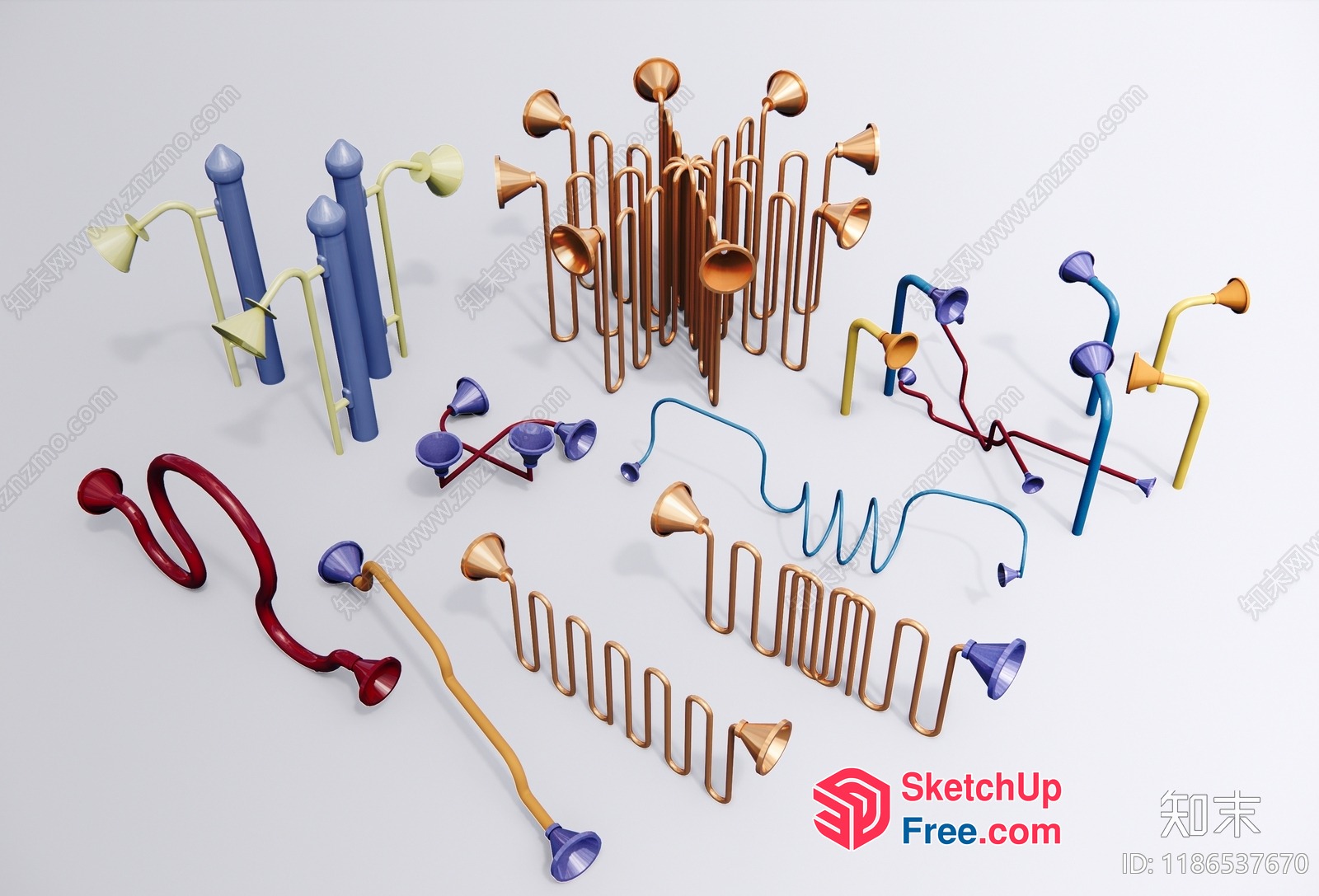 Decorative 3D Models Of Various Shapes And Styles 3D SketchUp File