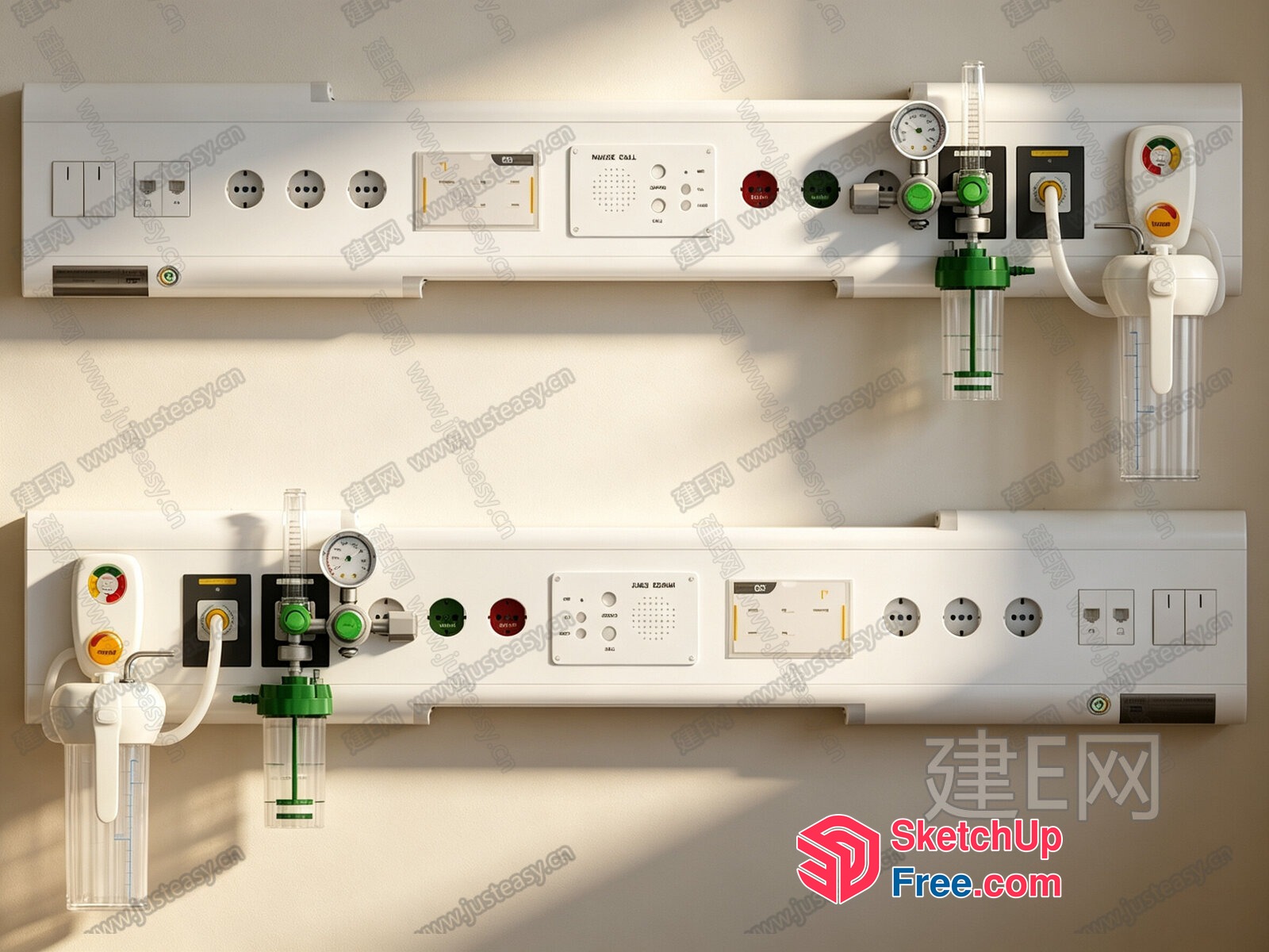 Medical Equipment Wall Panel 3D SketchUp File