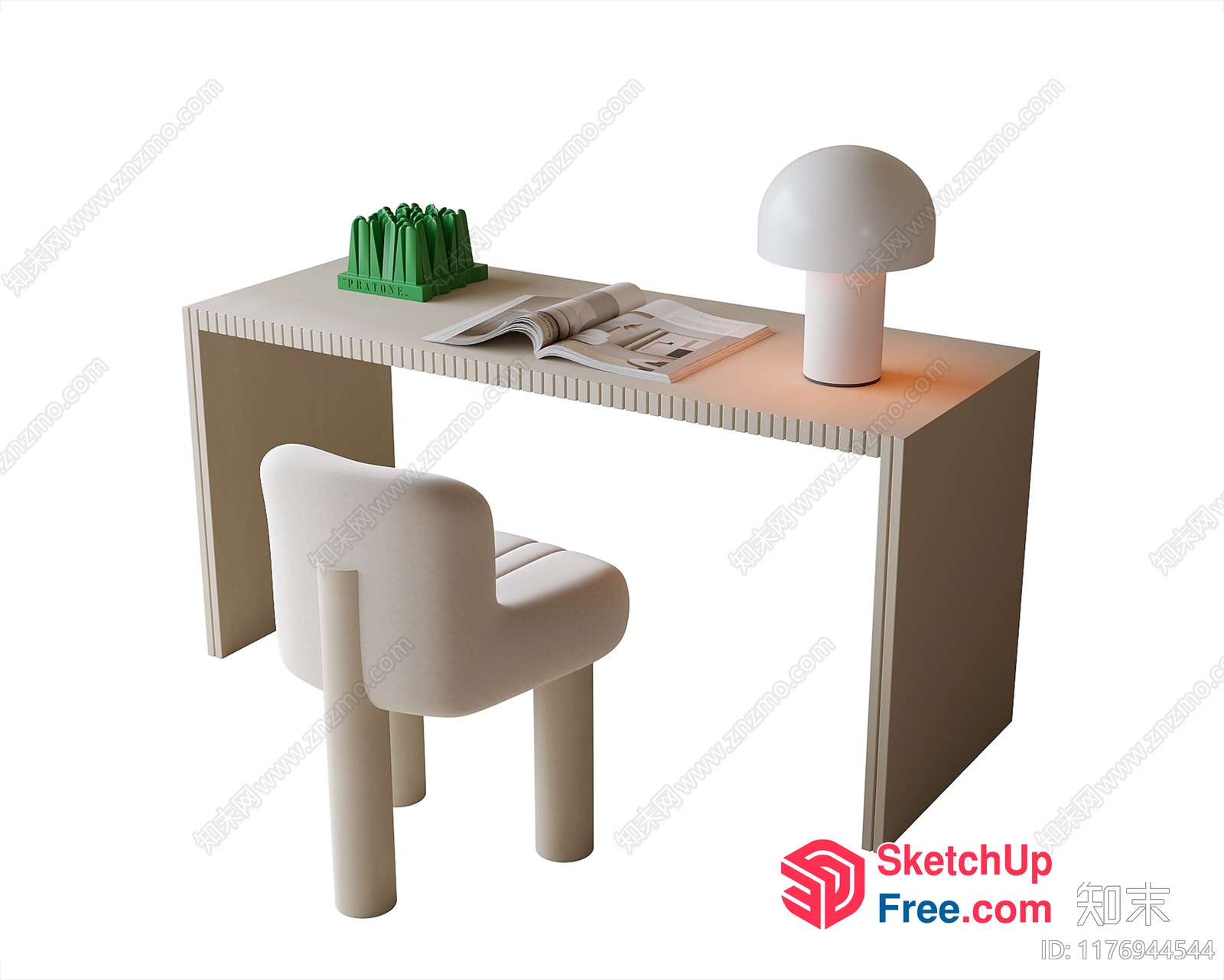 Minimalist Style Desk And Chair 3D SketchUp File