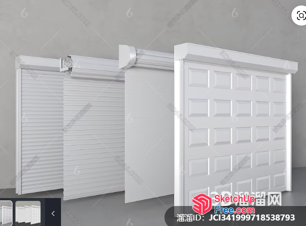 3D White Garage Door 3D SketchUp File