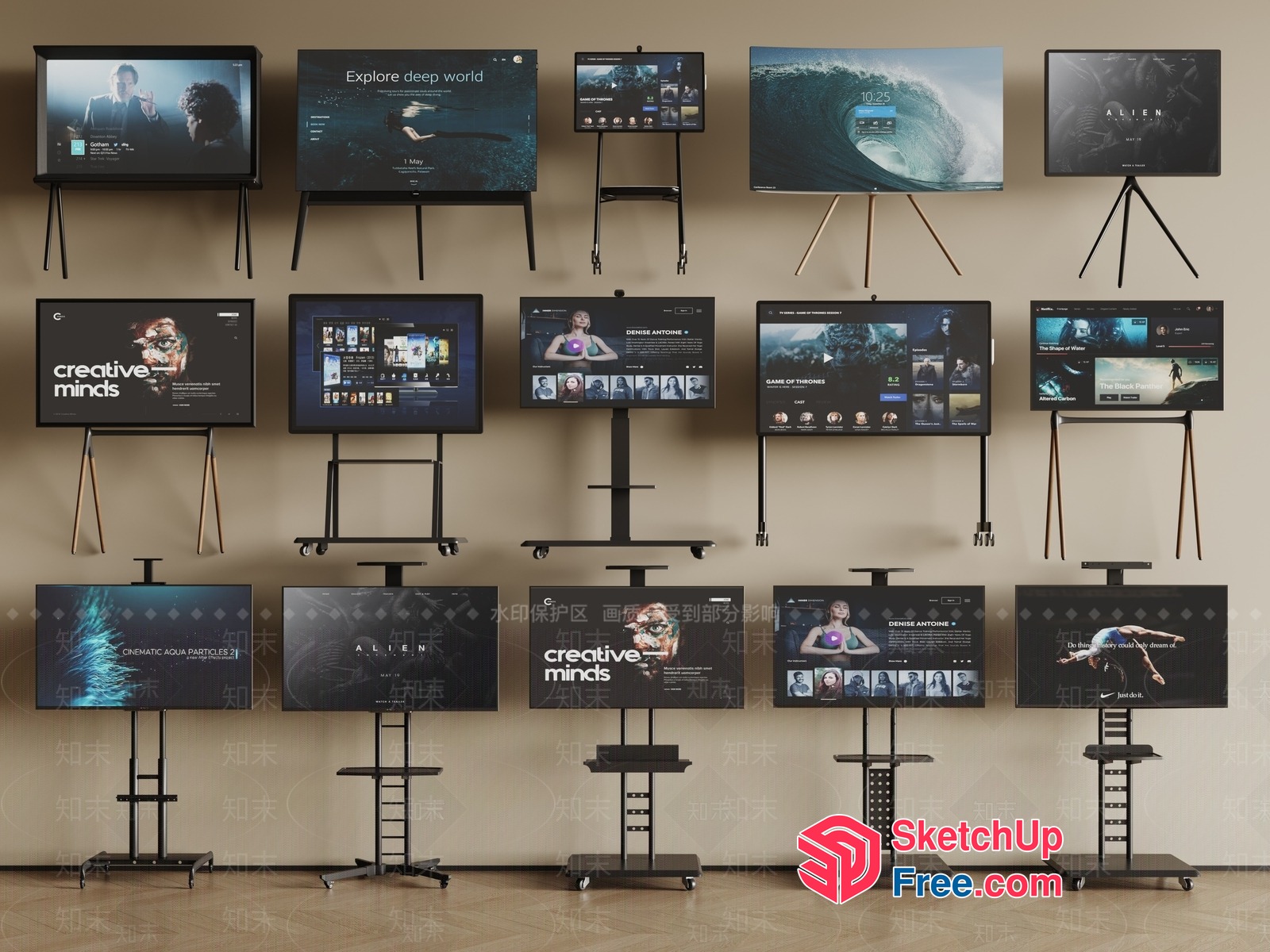Modern Tv Display System 3D SketchUp File