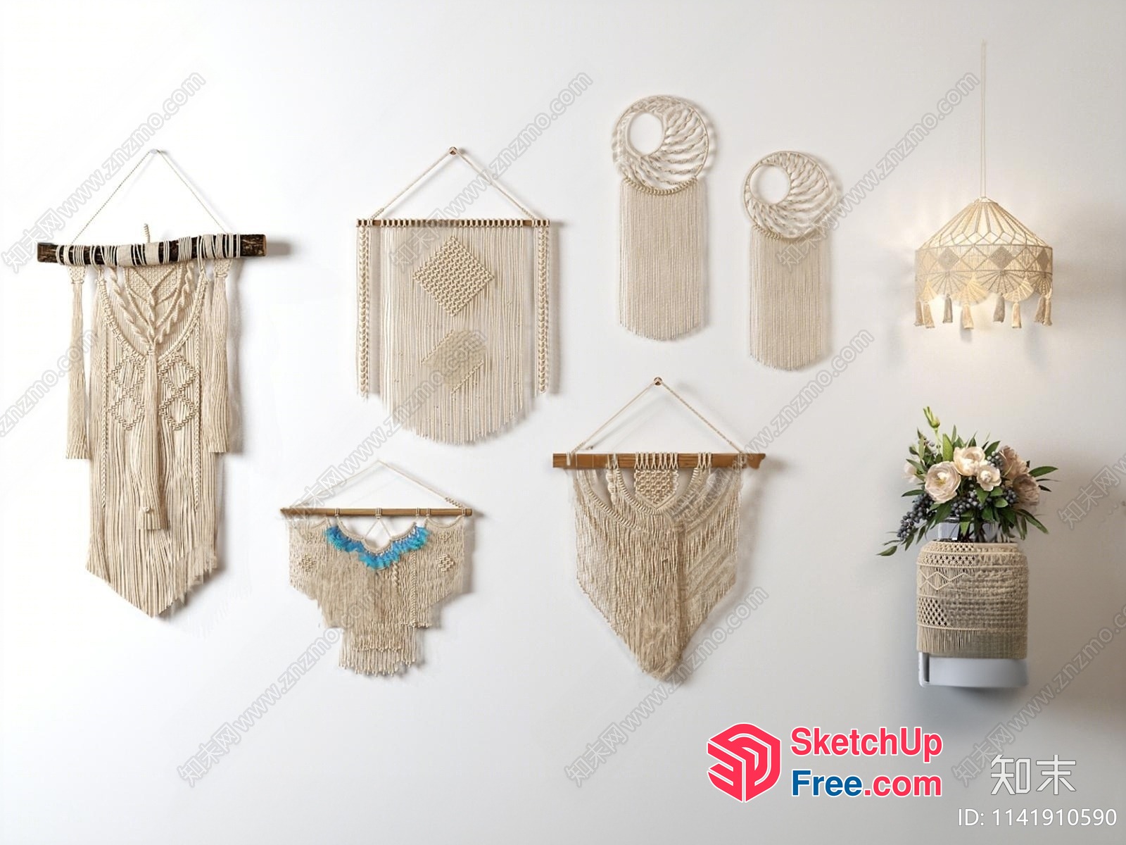 Elegant Macrame Wall Decorations 3D SketchUp File