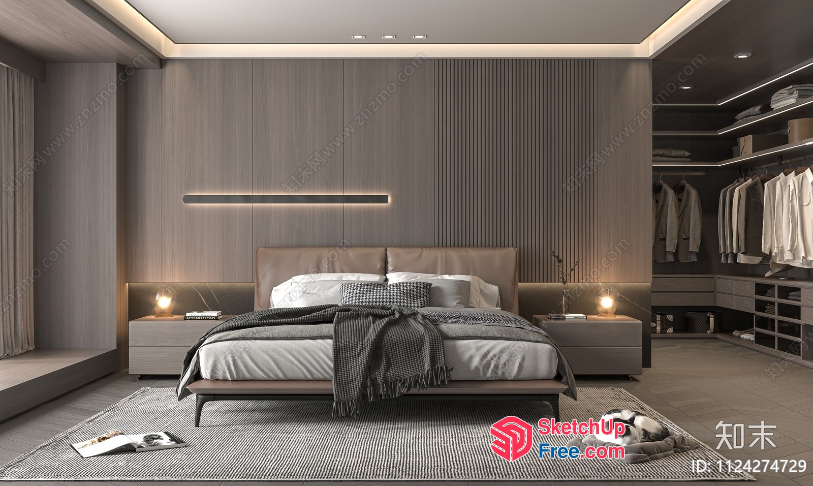 Modern Minimalist Bedroom With Sleek Furniture And Neutral Colors 3D SketchUp File
