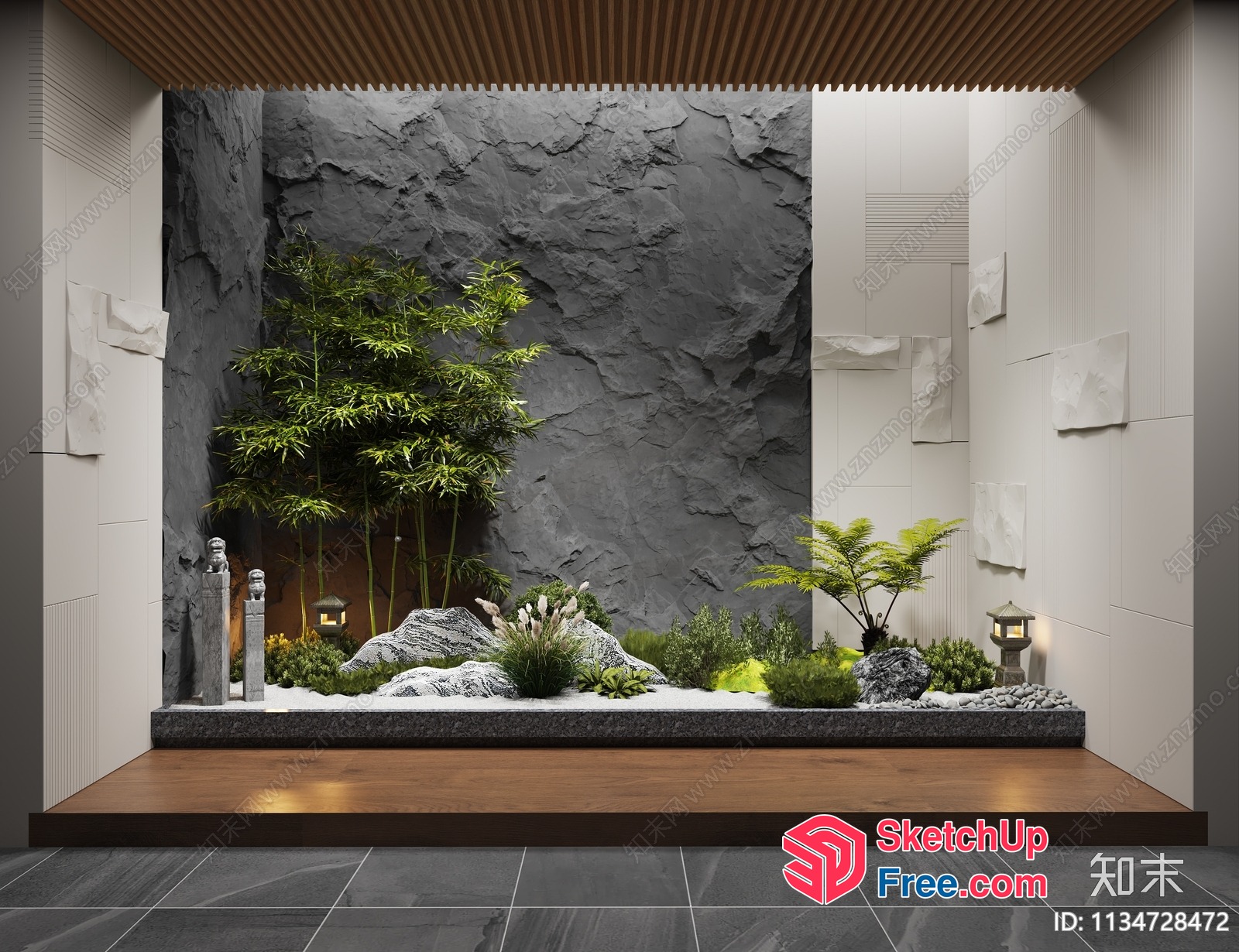 Japanese-Inspired Zen Garden 3D SketchUp File
