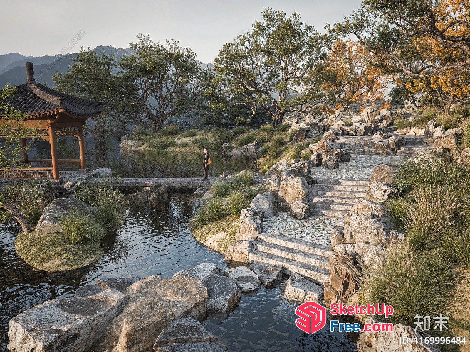 Serene Asian Garden Oasis 3D SketchUp File