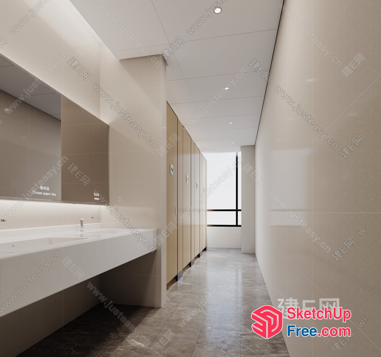 Modern Minimalist Bathroom Interior 3D SketchUp File