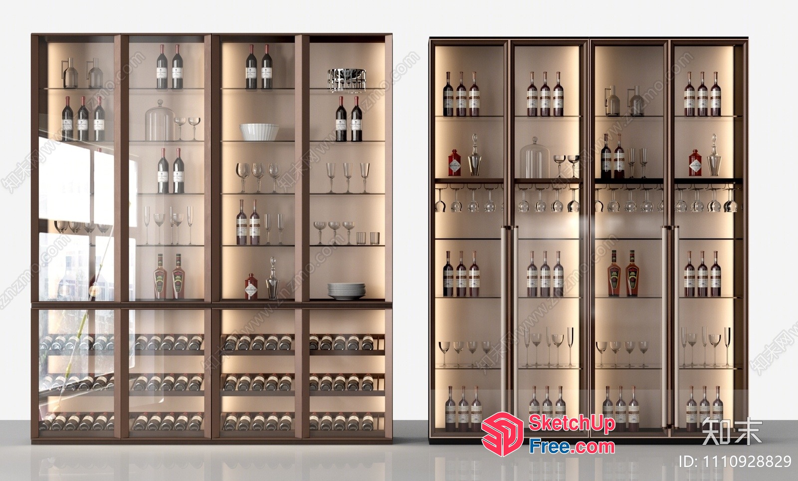 Luxurious Wine Storage Display Cabinet 3D SketchUp File