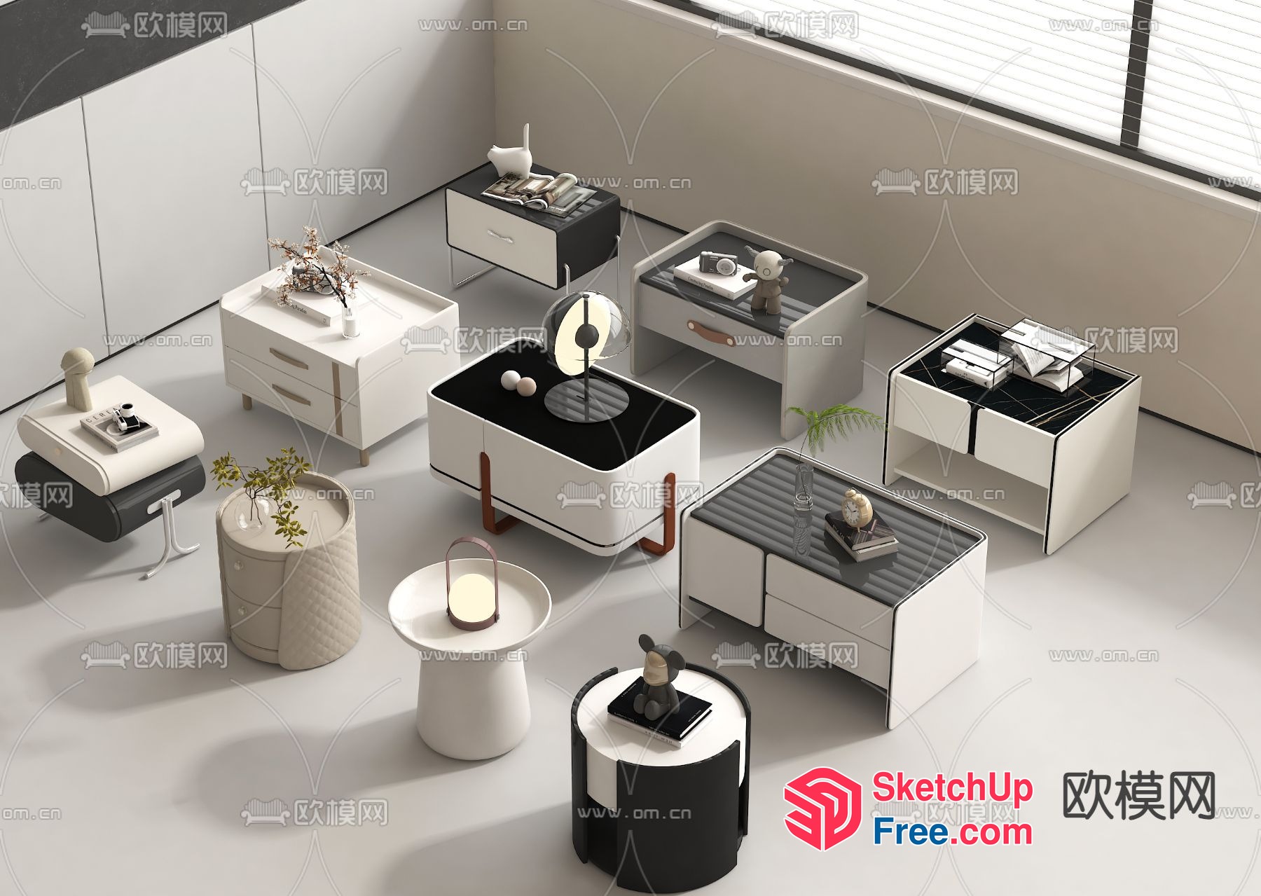Modern Minimalist Furniture Arrangement 3D SketchUp File