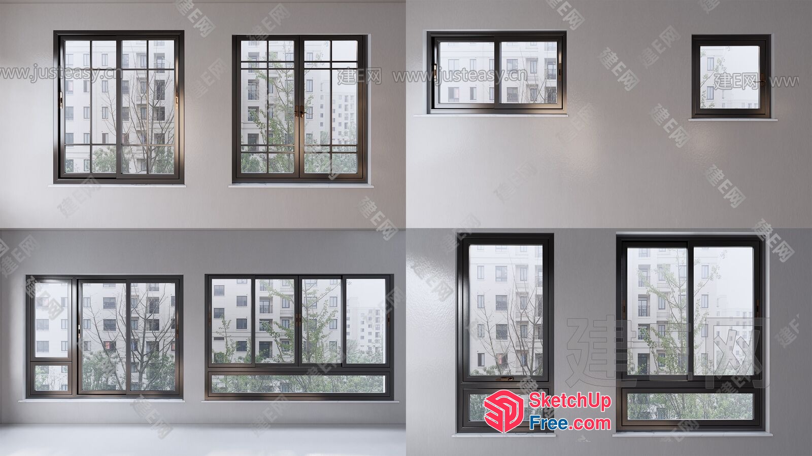 Modern Windows And Doors In Contemporary Home 3D SketchUp File