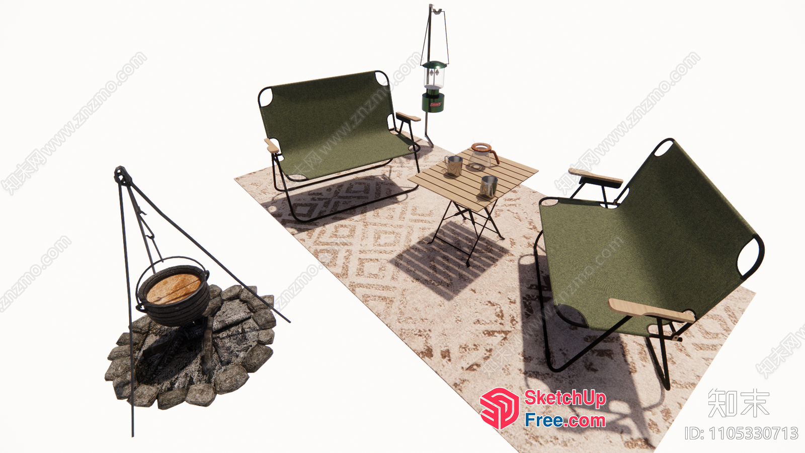 Outdoor Seating And Cooking Area 3D SketchUp File
