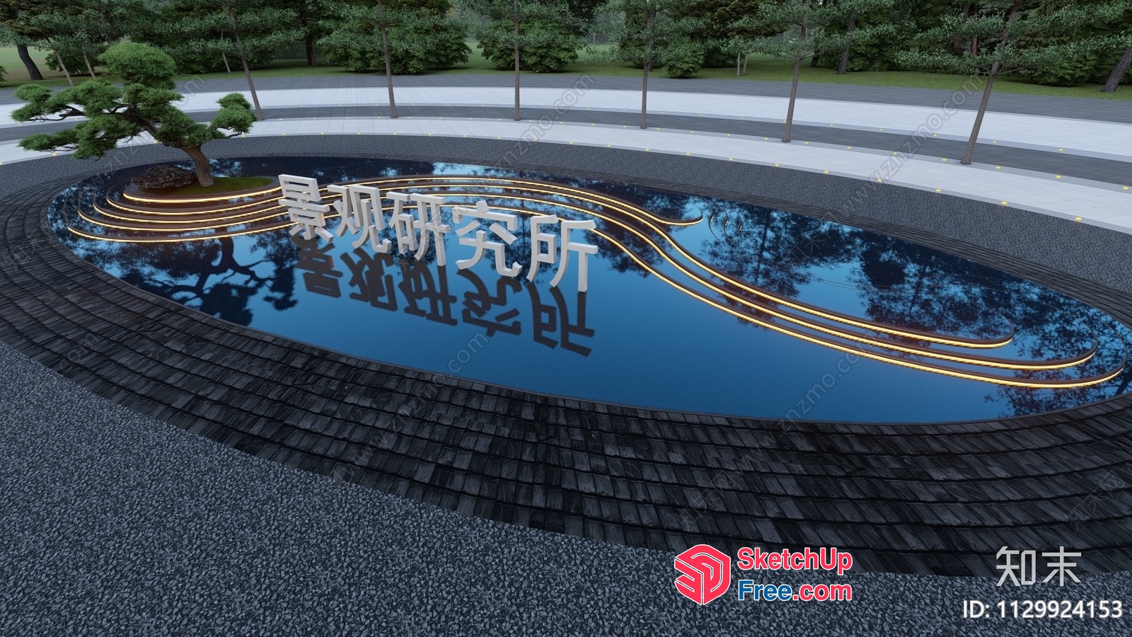 Serene Japanese-Inspired Outdoor Pool Oasis 3D SketchUp File