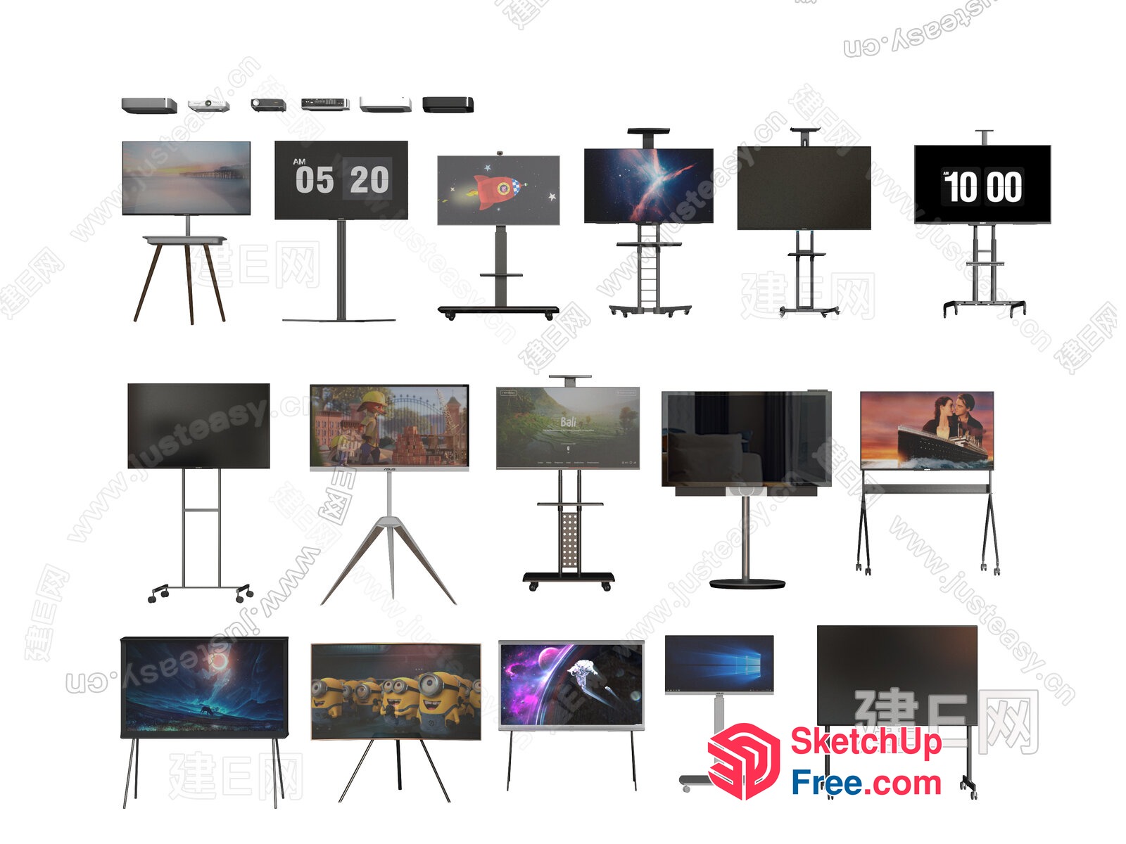 Television Display Collection 3D SketchUp File