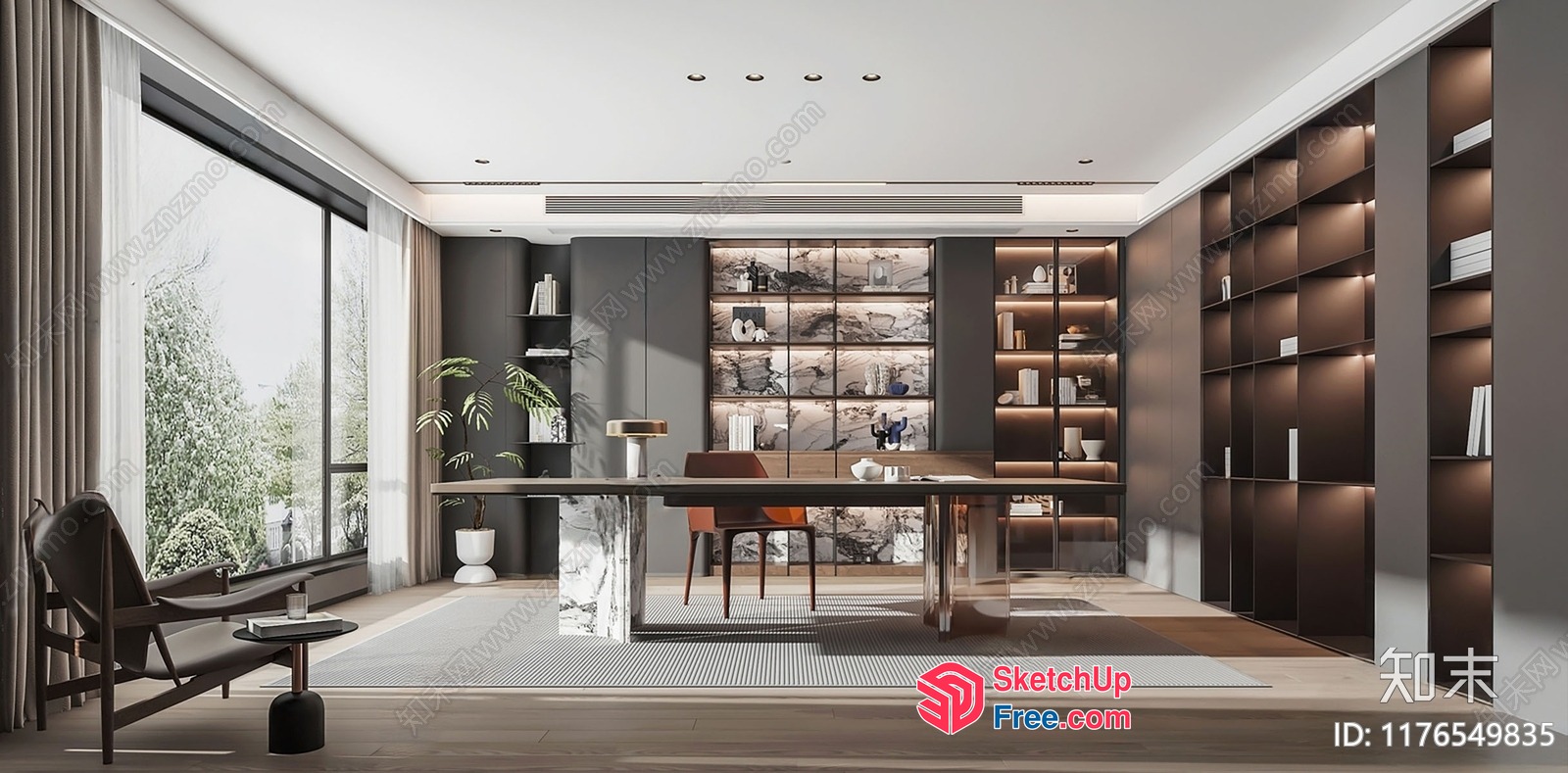 Modern Office Interior With Sleek Furniture And Natural Light 3D SketchUp File