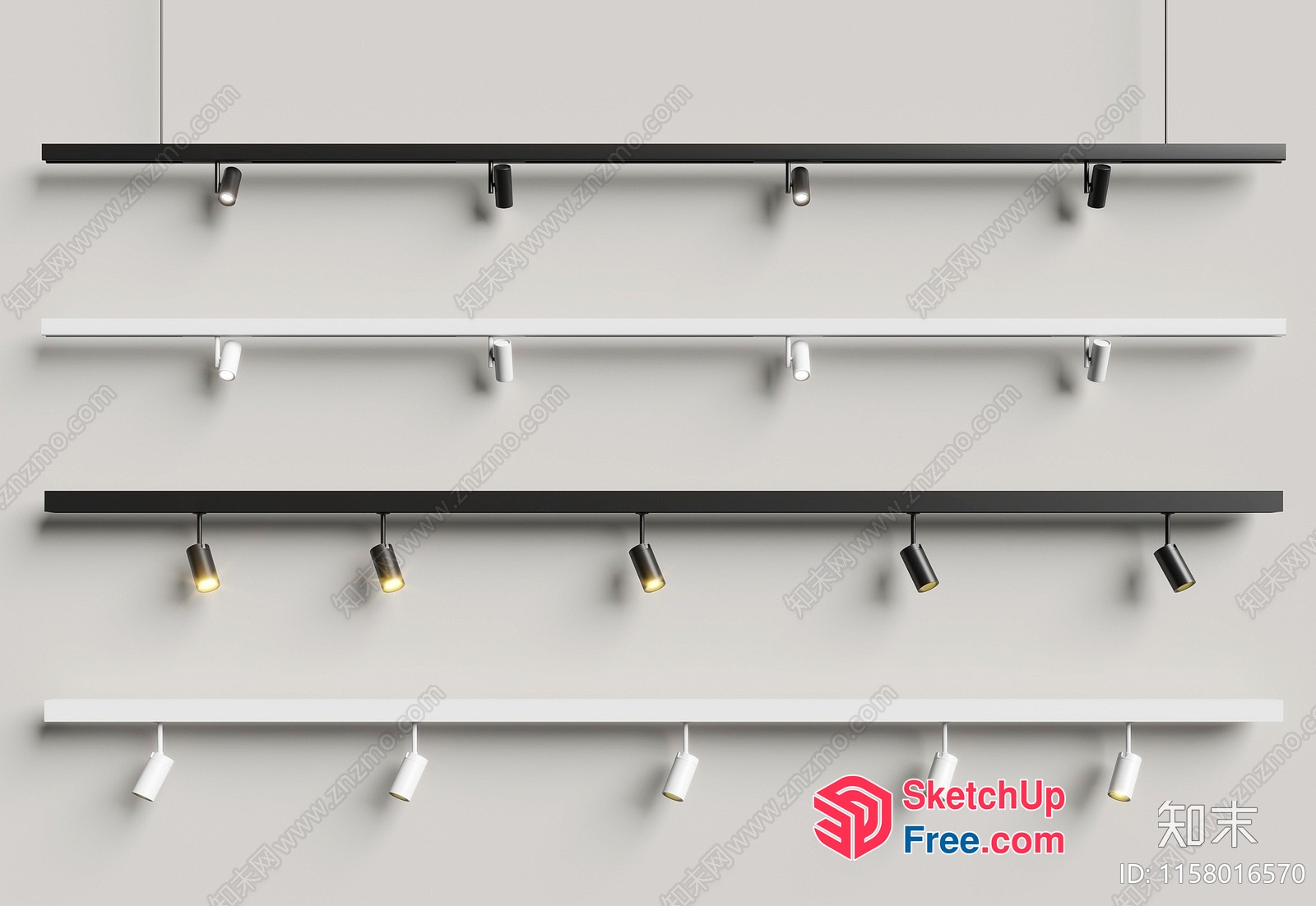 Minimalist Modern Track Lighting Fixtures 3D SketchUp File