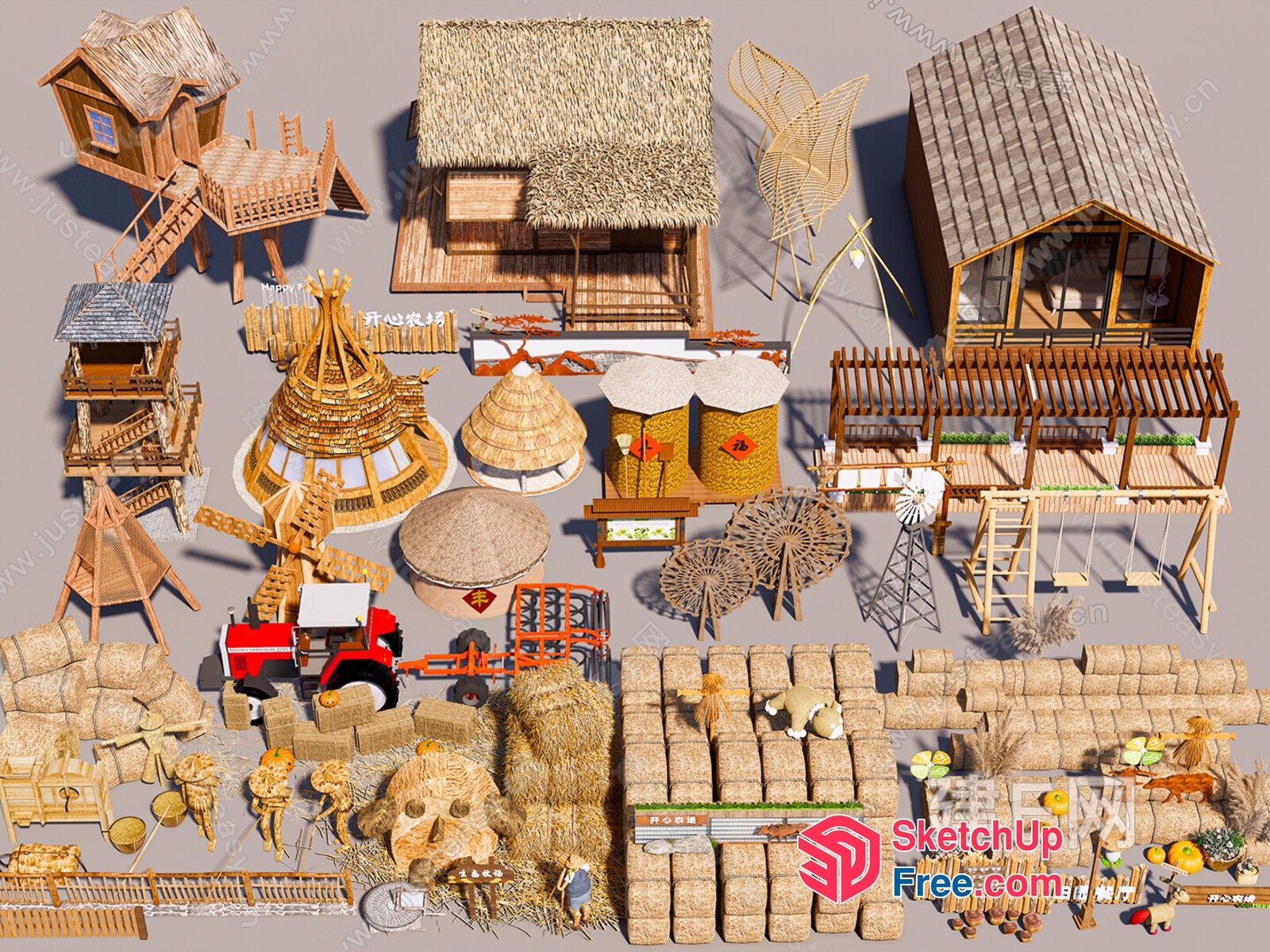 3D Model Collection Of Various Asian-Inspired Structures 3D SketchUp File