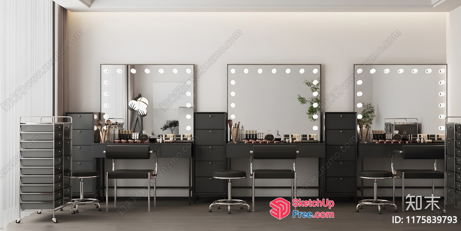 Elegant Modern Vanity Station 3D SketchUp File