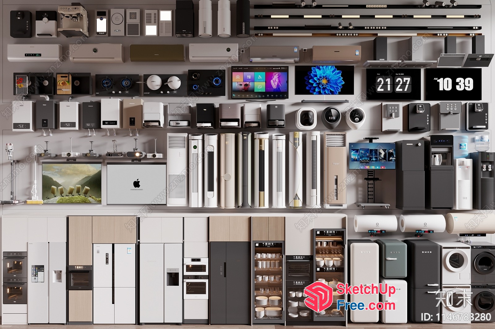 Modern Home Appliances And Electronics On Display 3D SketchUp File