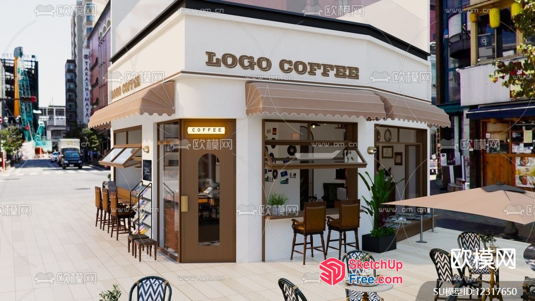 Logo Coffee Shop Interior 3D SketchUp File
