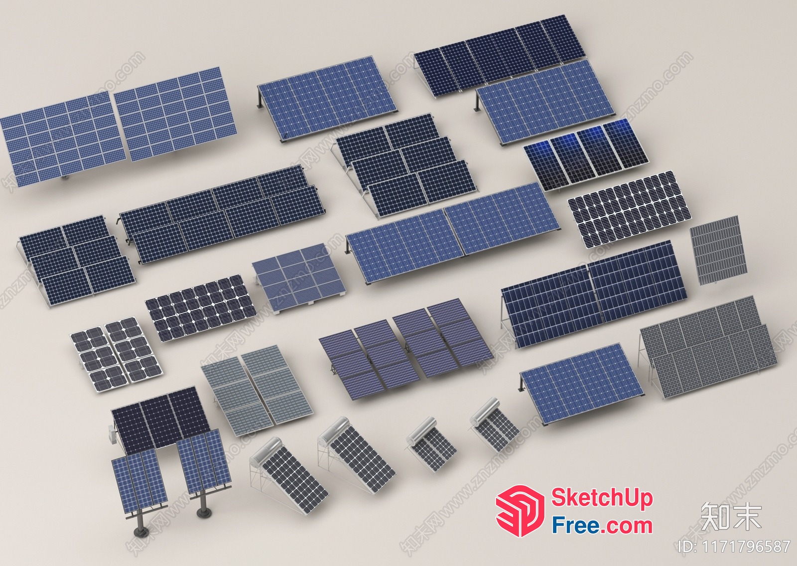 Solar Panel Arrangement 3D SketchUp File