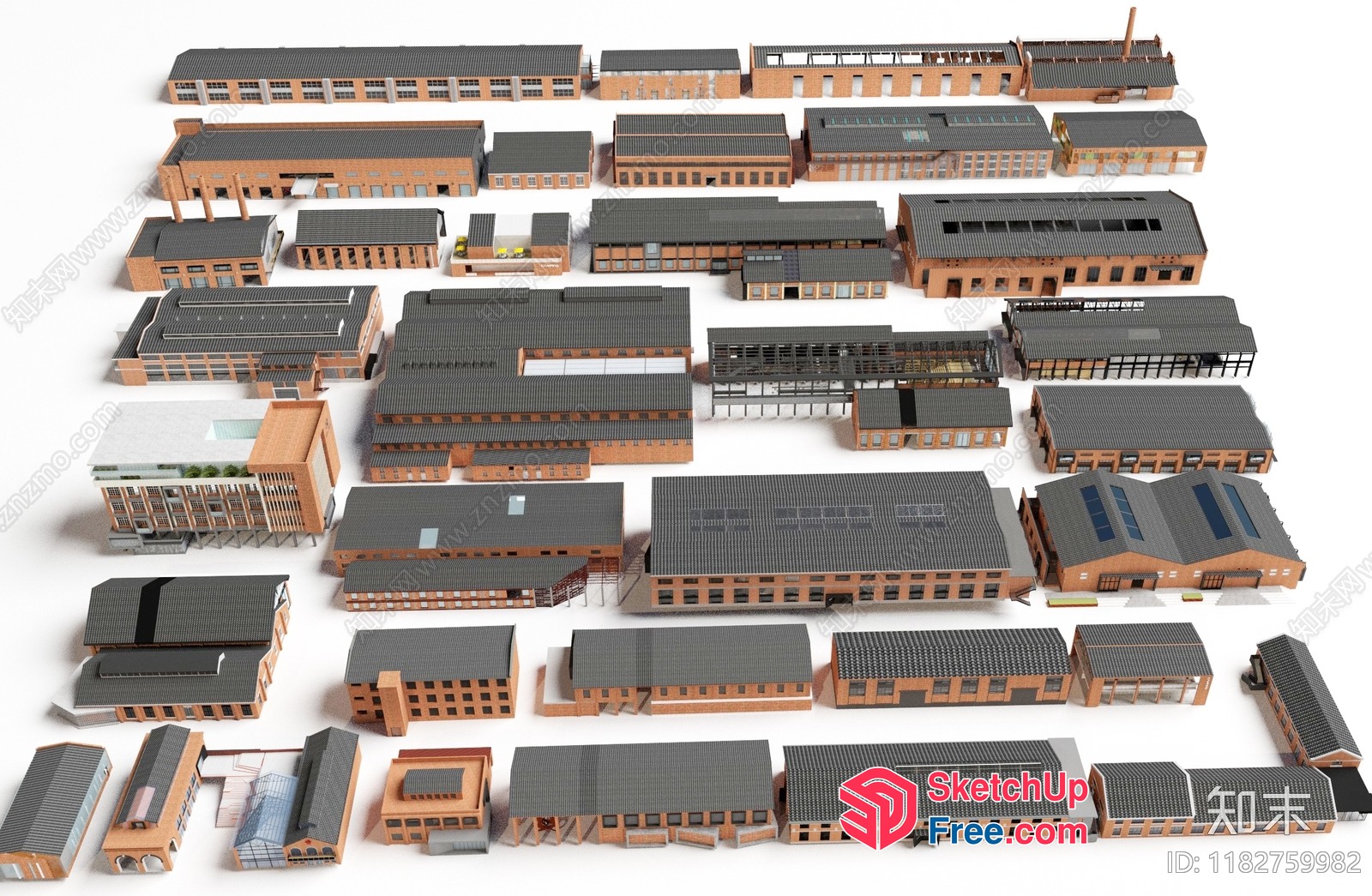 3D Model Of Industrial Buildings 3D SketchUp File