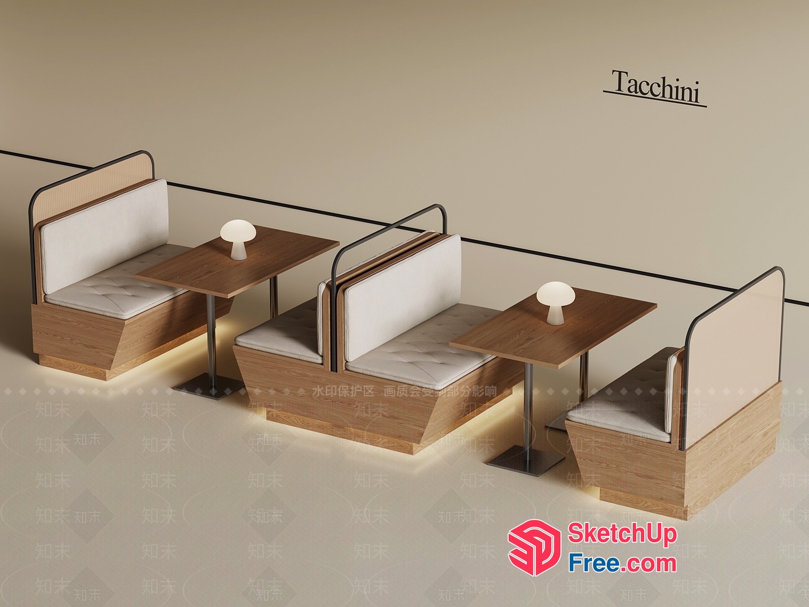 Modern And Elegant Restaurant Seating Area 3D SketchUp File