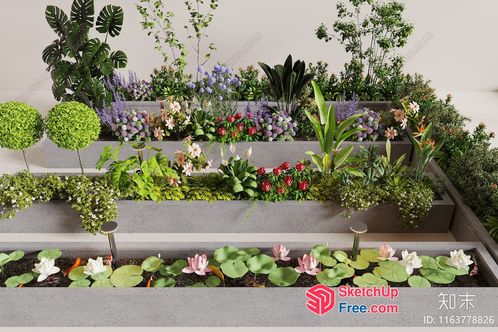 Modern Minimalist Garden Decor 3D SketchUp File