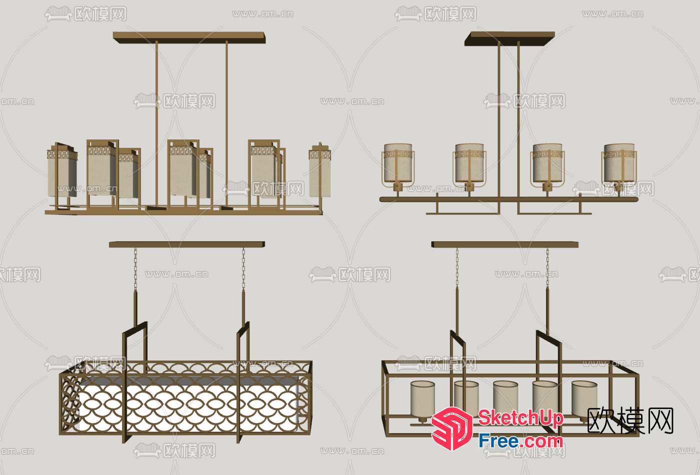 Elegant Hanging Light Fixtures 3D SketchUp File