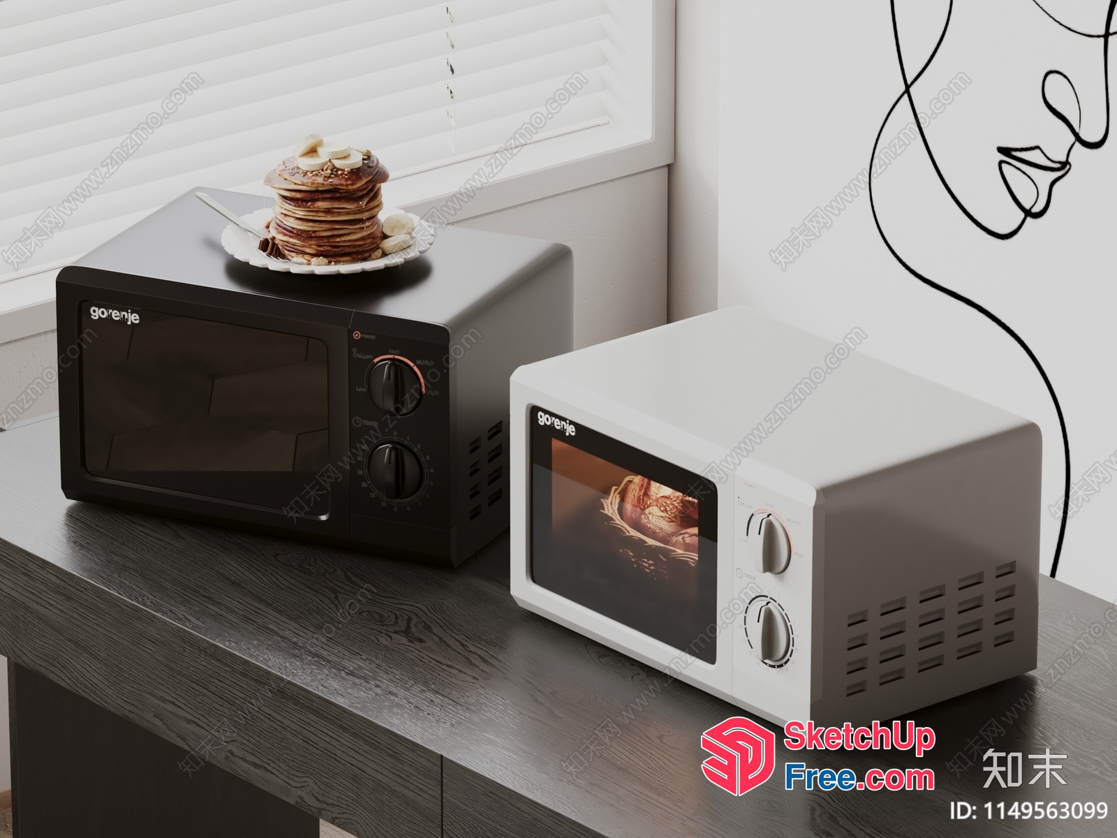 Small Appliances And Breakfast Food Display 3D SketchUp File