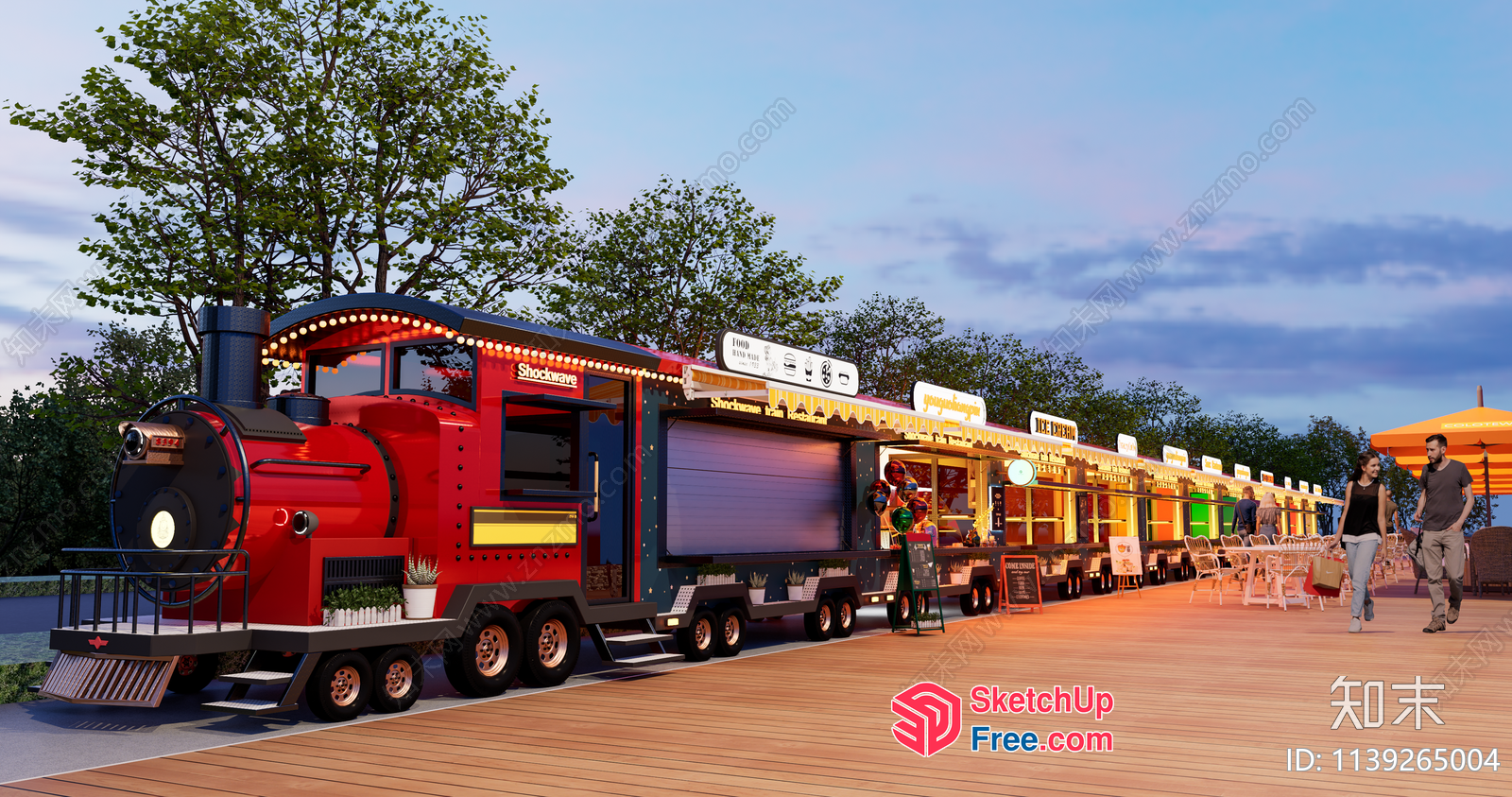 Cozy Food Truck In A Vibrant Outdoor Setting 3D SketchUp File