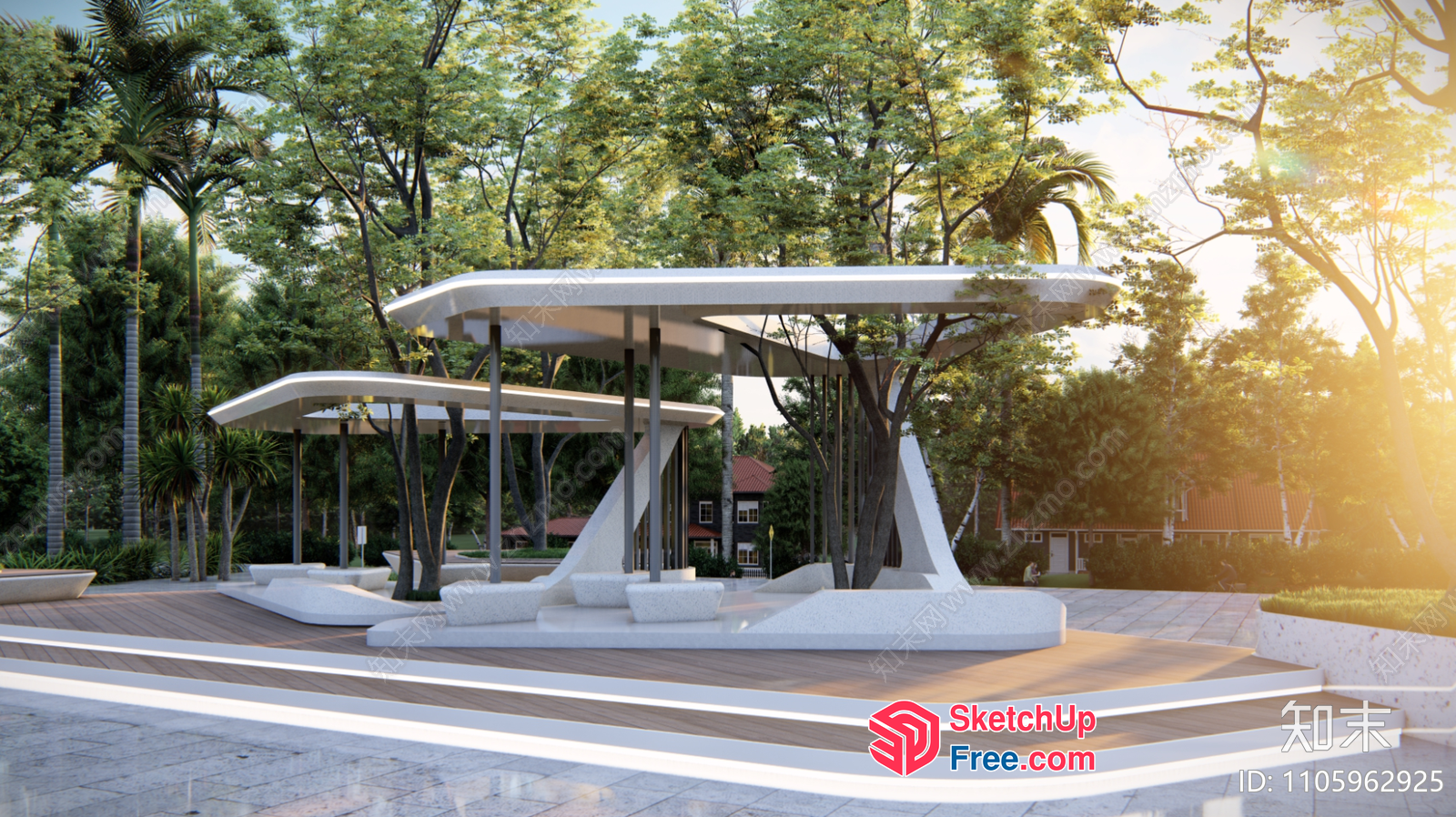 Outdoor Pavilion With Modern Design And Natural Surroundings 3D SketchUp File