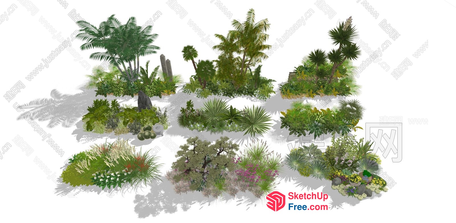 Tropical Plant Arrangement 3D SketchUp File