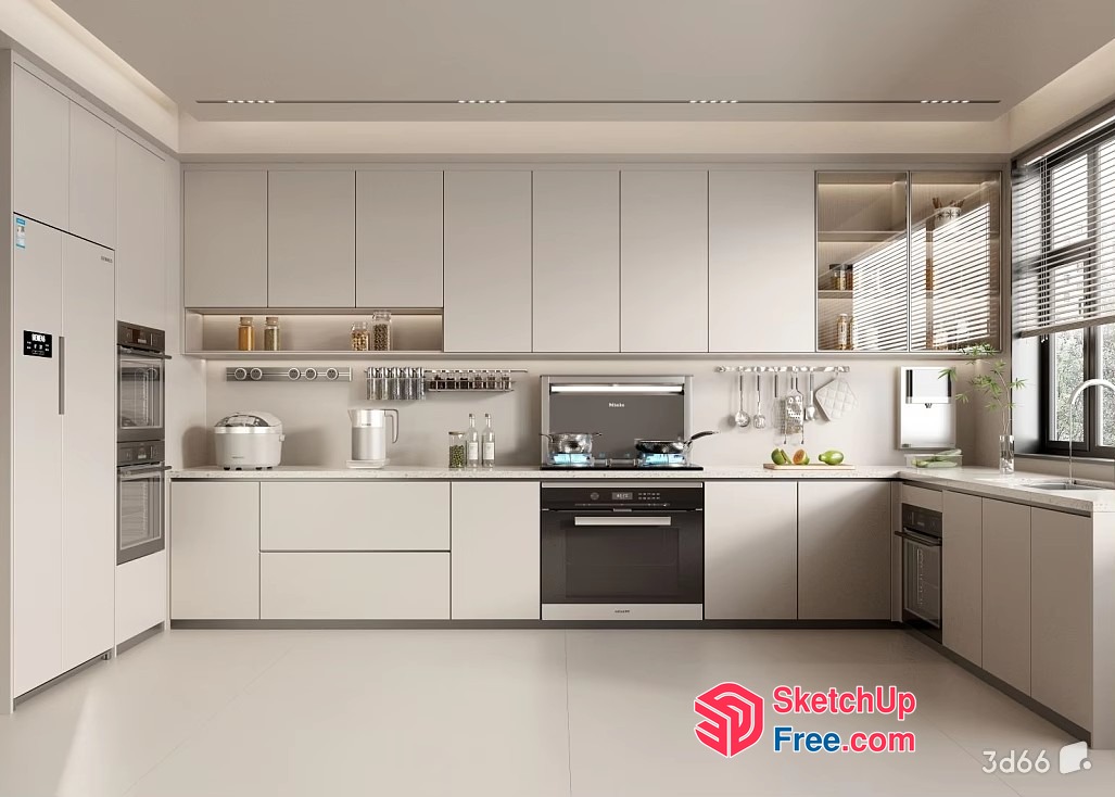 Modern Minimalist Kitchen Interior 3D SketchUp File