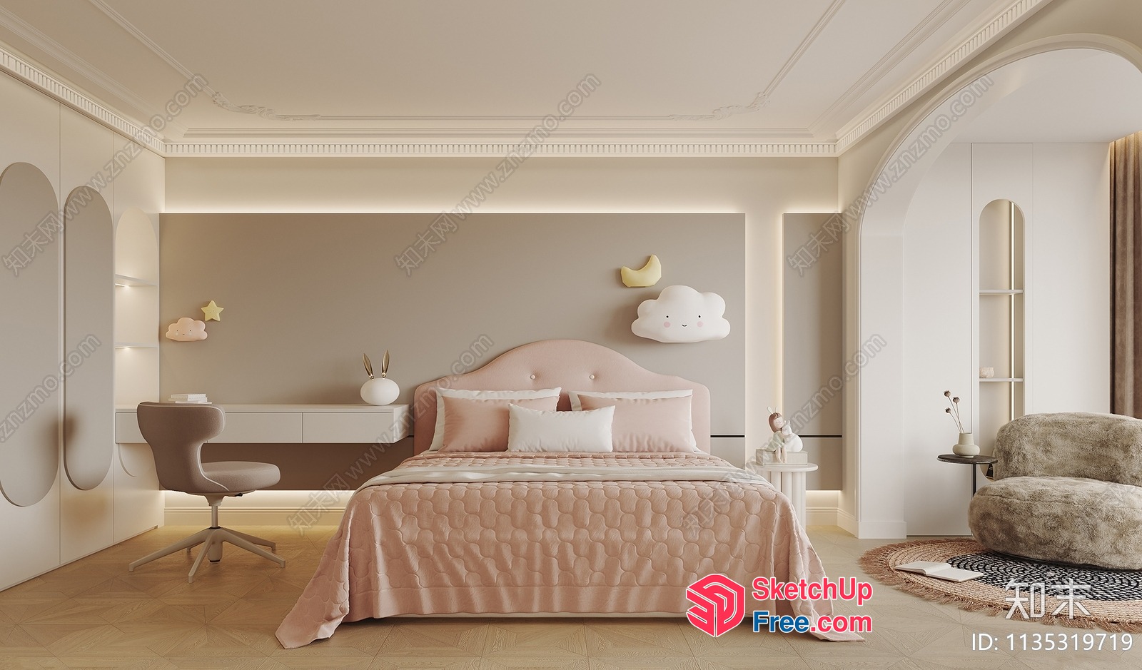 Cozy And Modern Bedroom Interior 3D SketchUp File