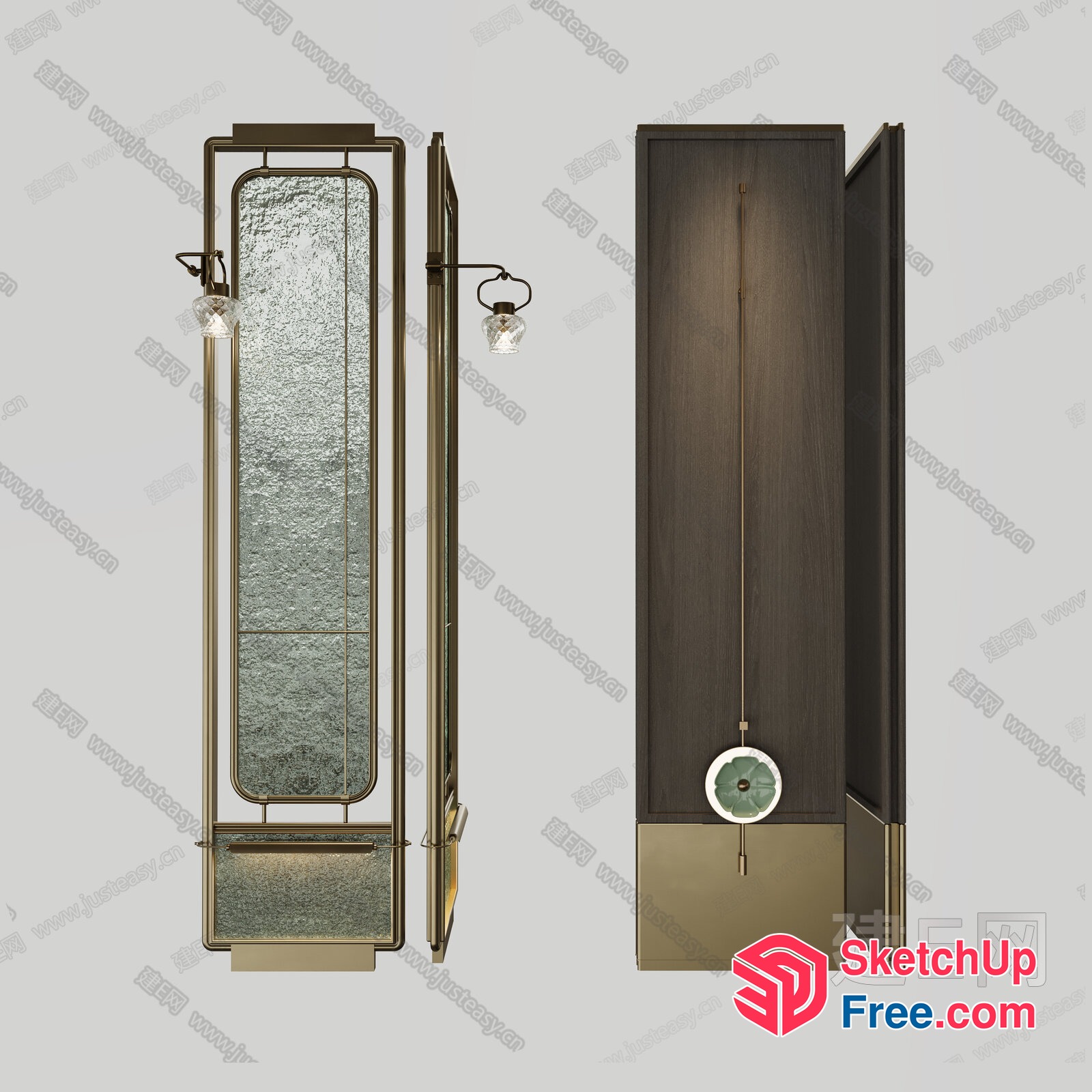 Elegant Contemporary Mirror And Cabinet 3D SketchUp File