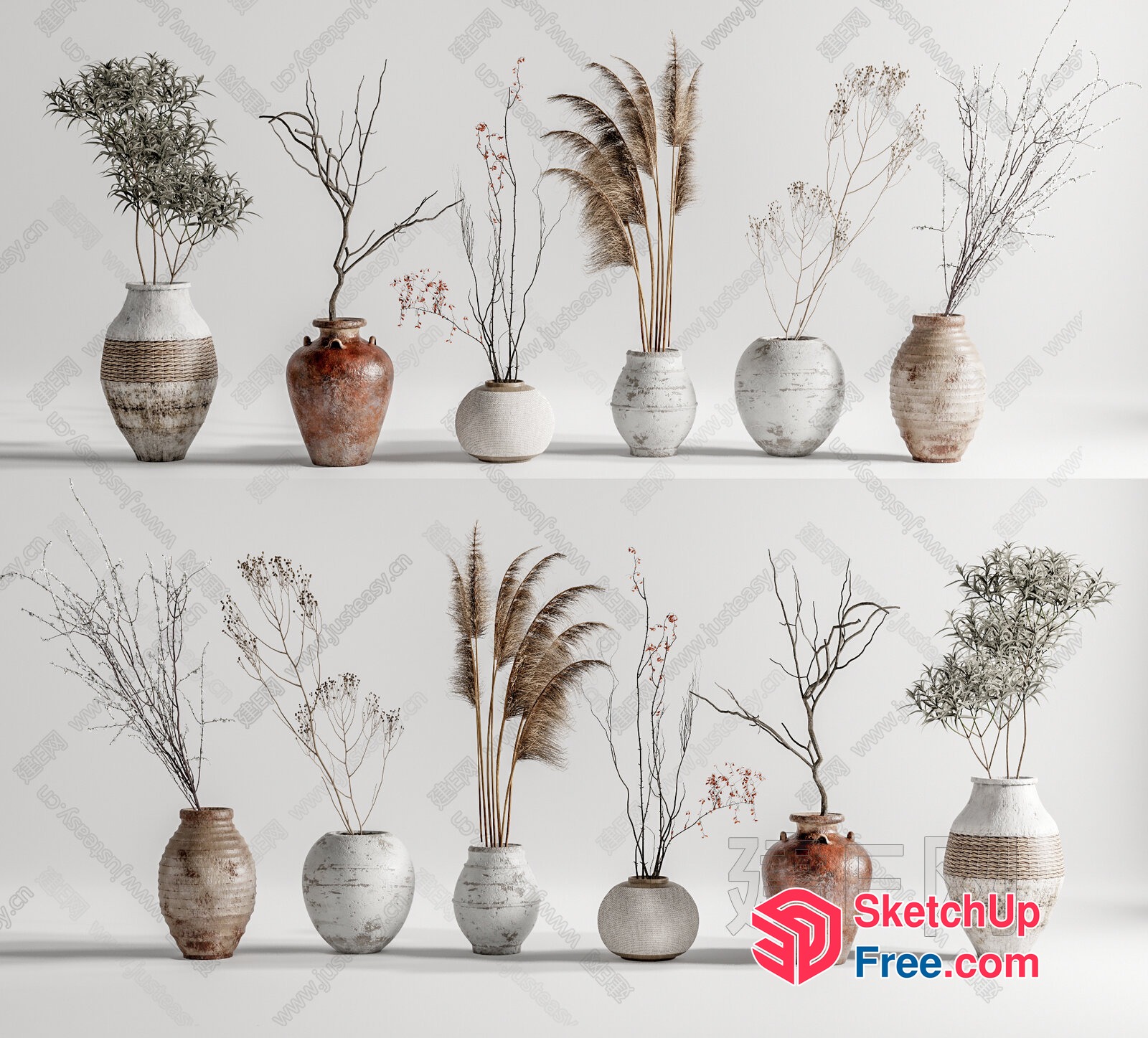 Minimalist Style Decorative Vase Collection 3D SketchUp File
