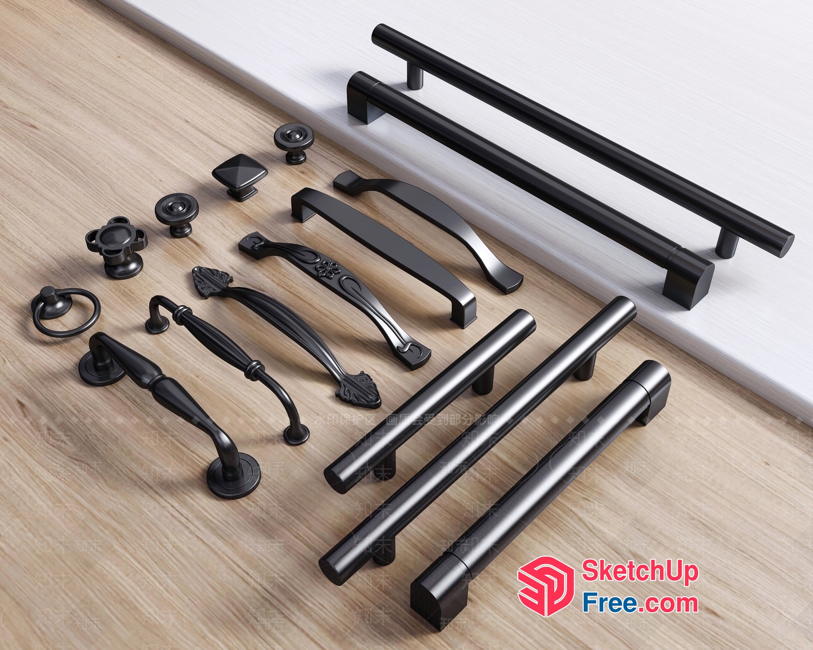 Black Metal Cabinet Hardware 3D SketchUp File