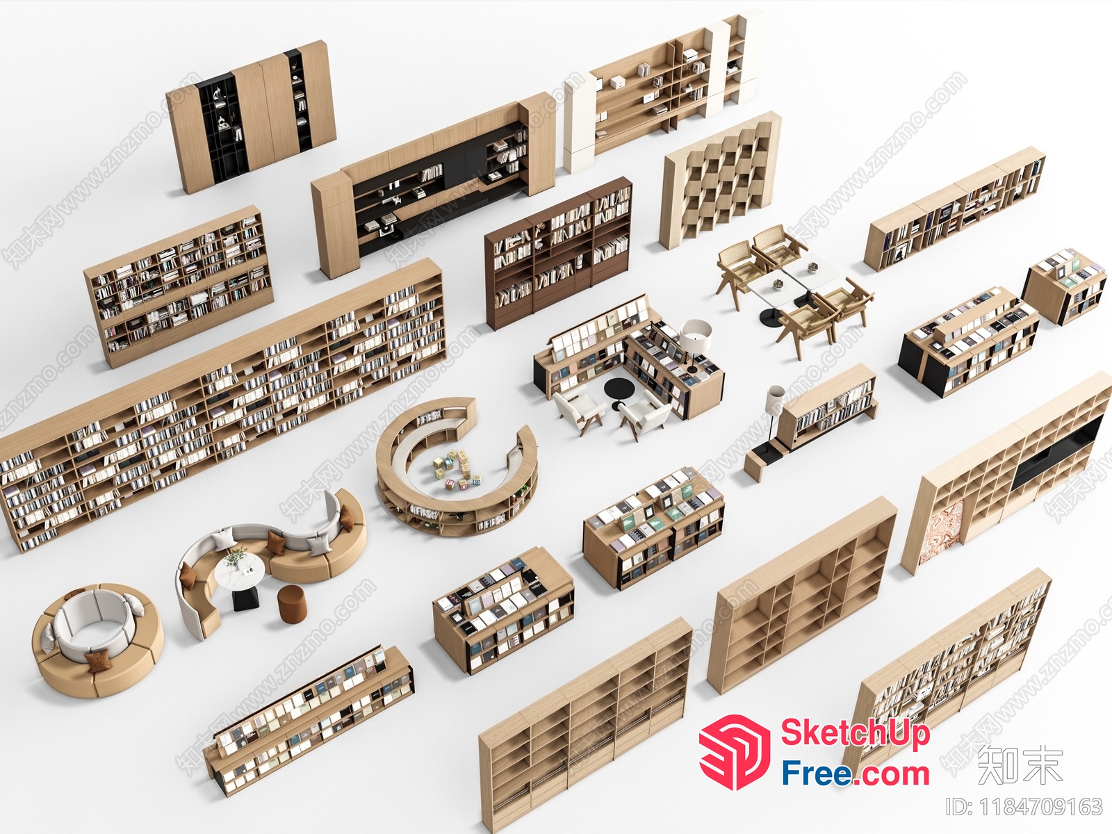 Modern Minimalist Library Interior 3D SketchUp File