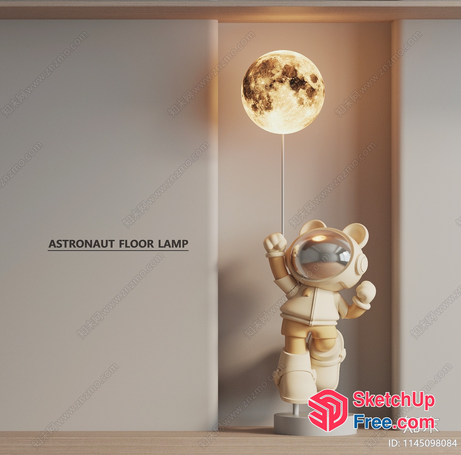 Astronaut Lamp With Moon 3D SketchUp File