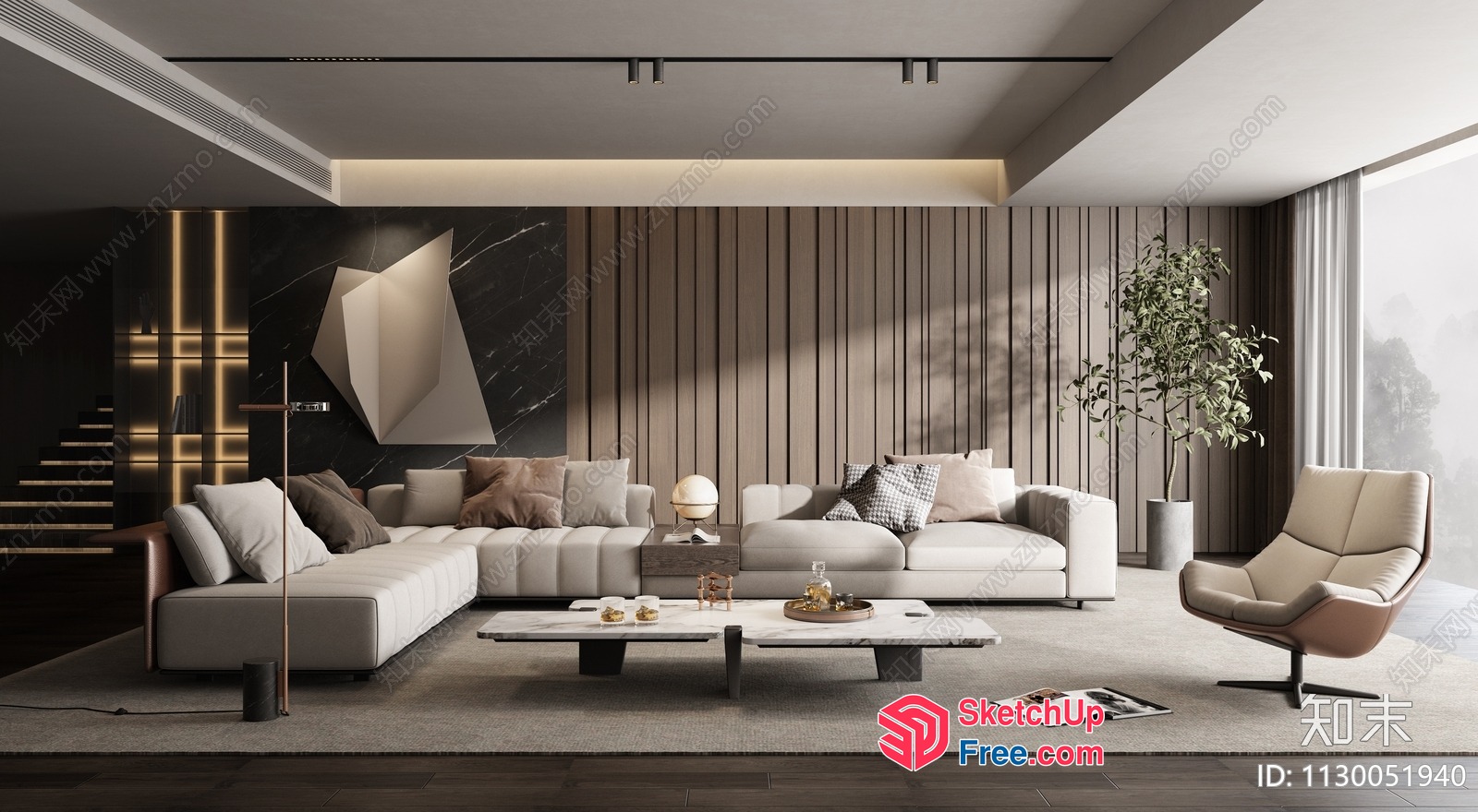 Modern Luxury Living Room Interior 3D SketchUp File