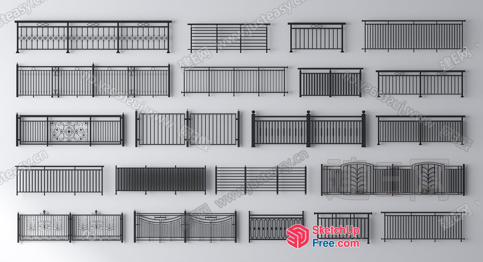 Decorative Railing Collection 3D SketchUp File