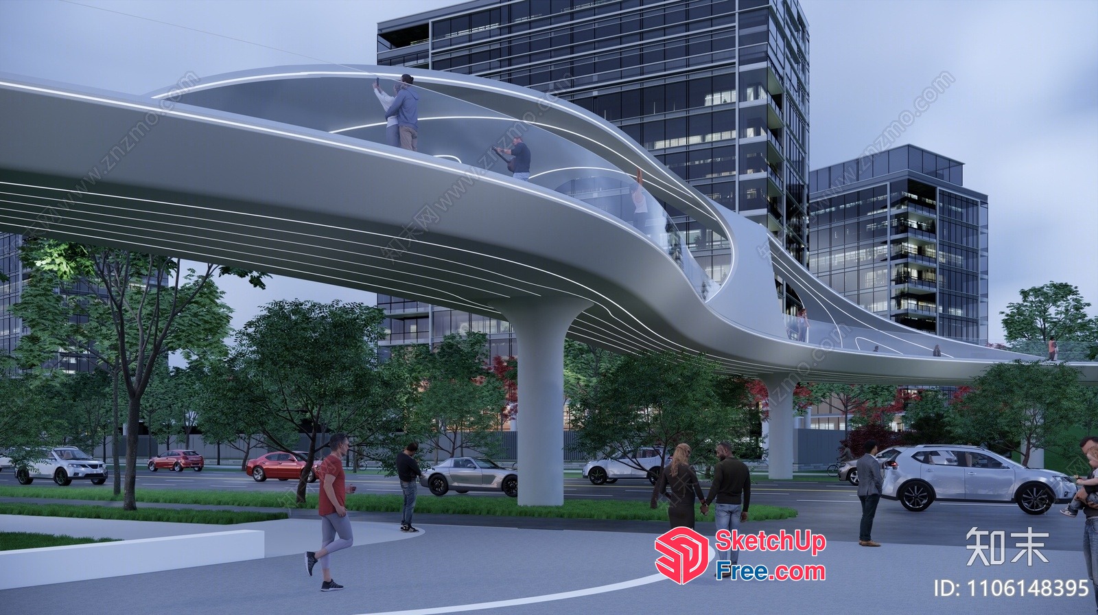 Futuristic Glass Walkway 3D SketchUp File