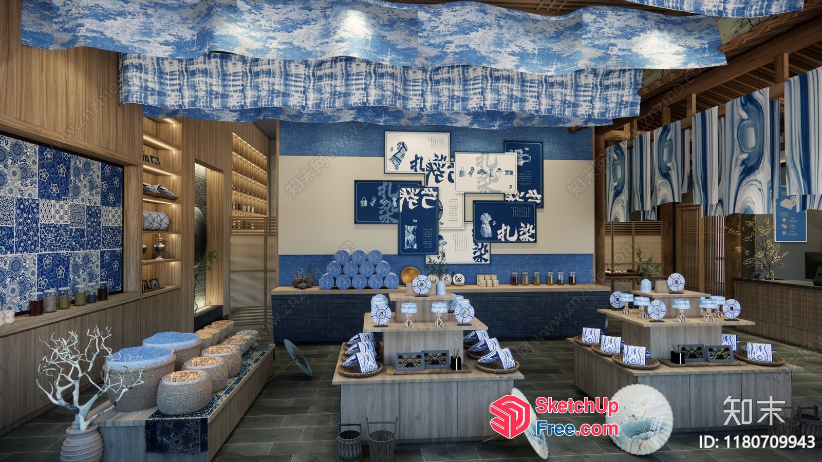 Interior Design Of A Japanese-Style Store 3D SketchUp File