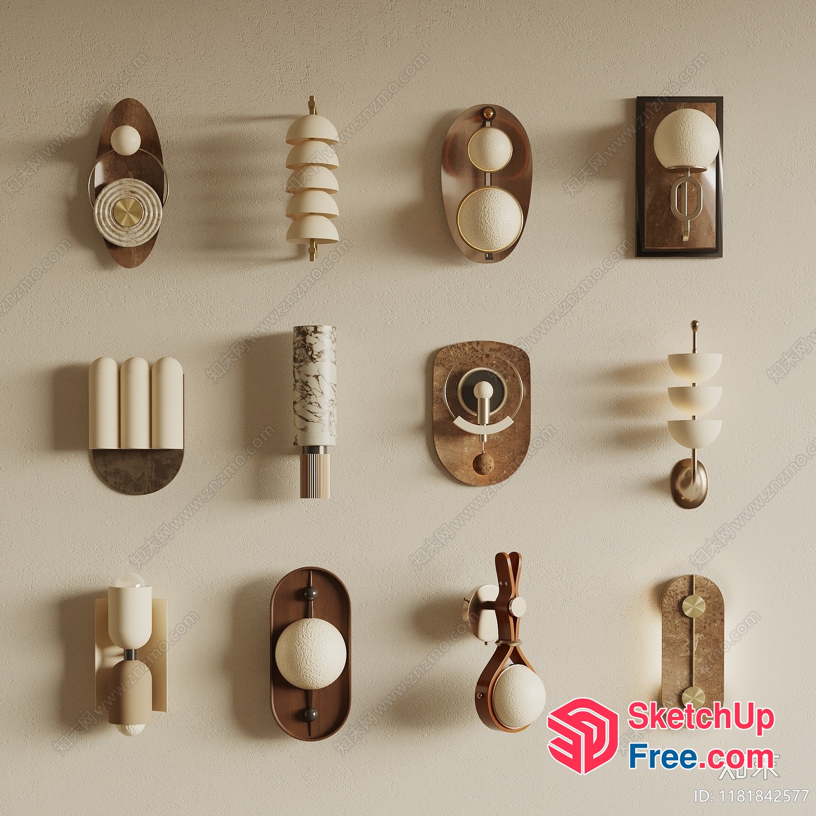 Modern Minimalist Decorative Wall Lights 3D SketchUp File