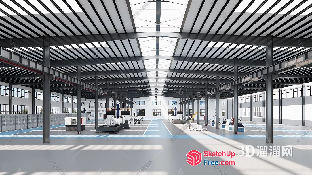 Modern Industrial Warehouse Interior 3D SketchUp File