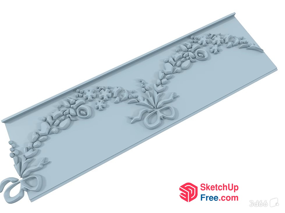 Elegant Floral Carved Moulding Design 3D SketchUp File